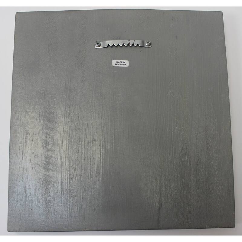 Sea Turtle Carved Wood Two Dimensional Gray Washed Wall Plaque 10 Inches