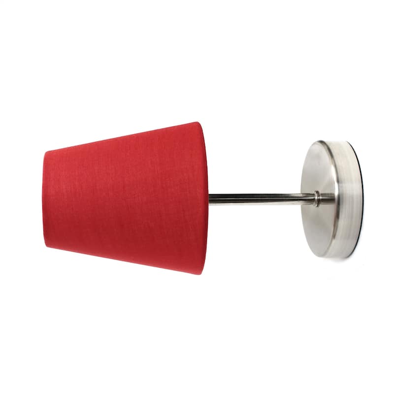Stick Table Desk Lamp with Red Tapered Shade - 10.5" - Sand Nickel