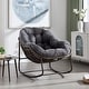 preview thumbnail 1 of 6, Grey Rocking Chair Side Chair Padded Chair for Living Room, Corner Chair Padded Chair Reception Chair Grey