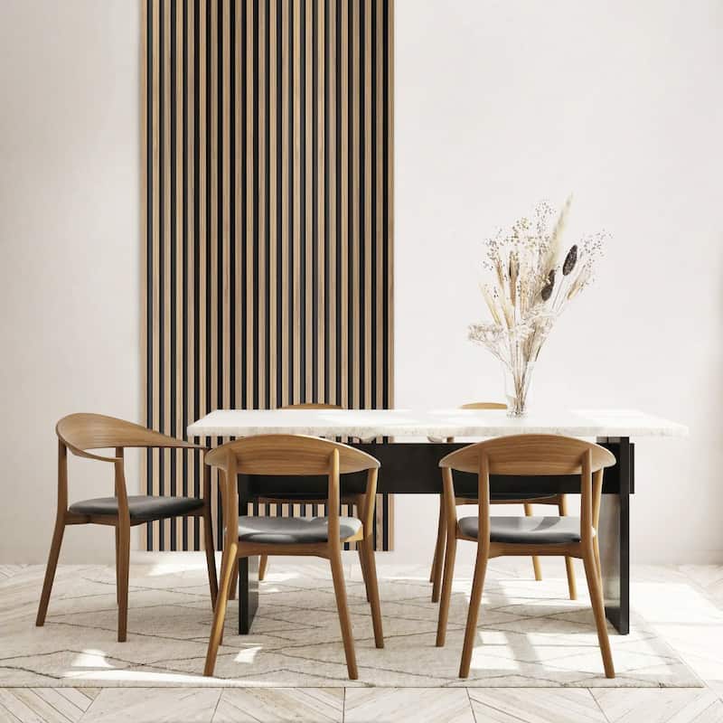 47" x 23" 3D Wood Slat Acoustic Wall Panels for Wall and Ceiling Decor, 4 Pcs - 47.24 inches D × 23.62 inches W × 0.82 inches H