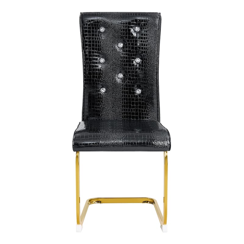 Dining Chair Black Gold Side Chair Kitchen Chair Leisure Chair Lounge Chair Office Chair Armless Chair with Metal Legs