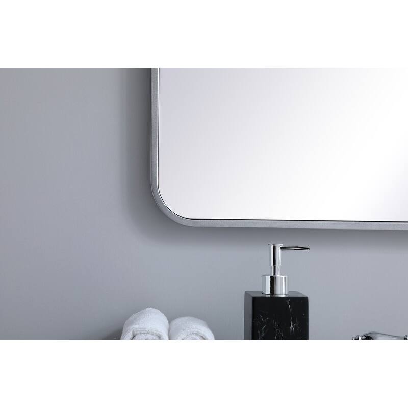 Ezra Soft Corner Metal Rectangular Mirror