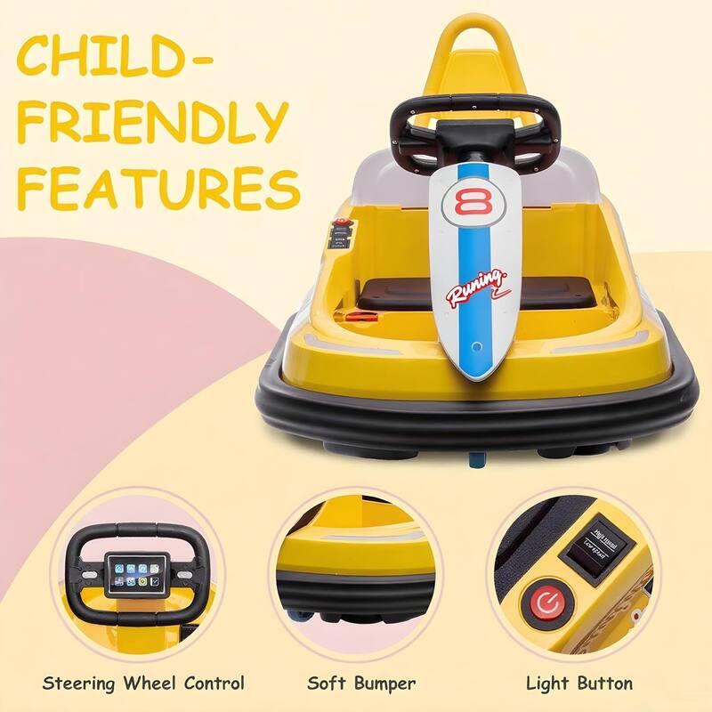 6V Electric Ride On Toy Bumper Car for Kids 1.5-6 Years Old