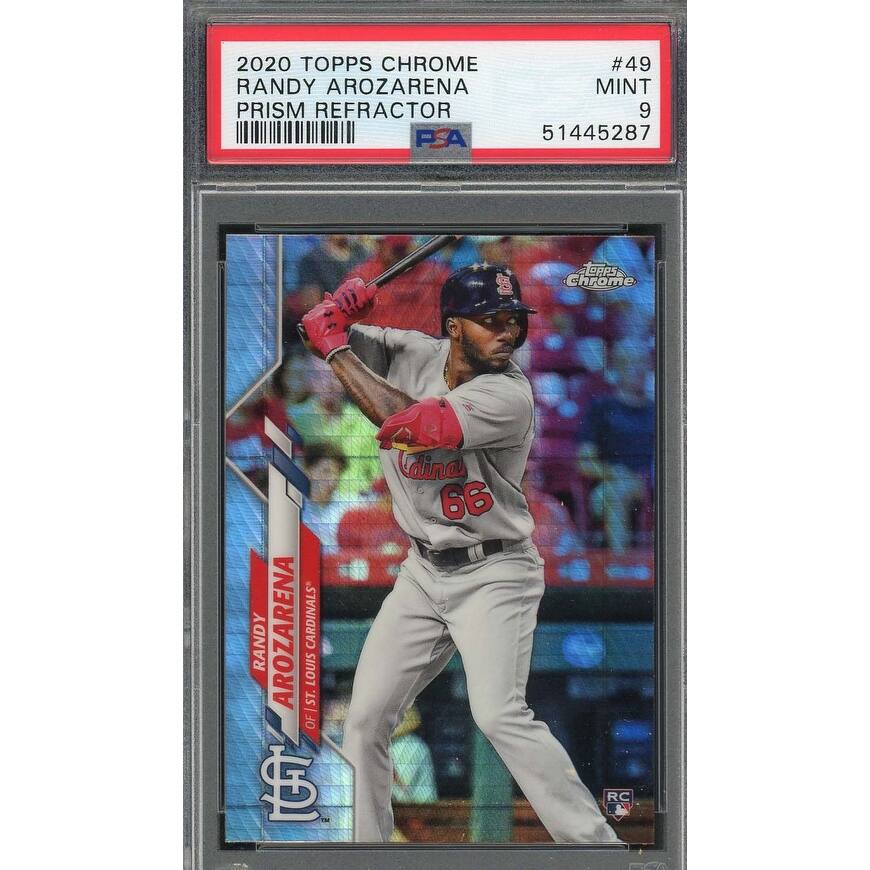 Randy Arozarena 2020 Topps Chrome Prism Refractor Rookie Card #49 Graded PSA 9 - 8'6" x 11'6"