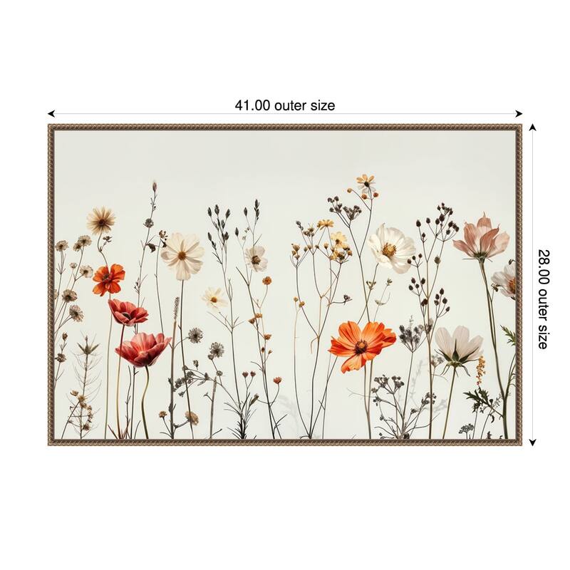 Botanical Manuscripts by Lazar studio Framed Canvas Wall Art Print - 41 x 28 in