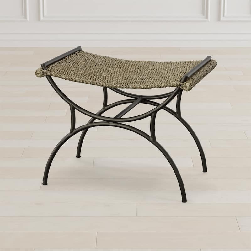 Uttermost Playa Seagrass Small Bench - 26"W x 21"H x 18"D