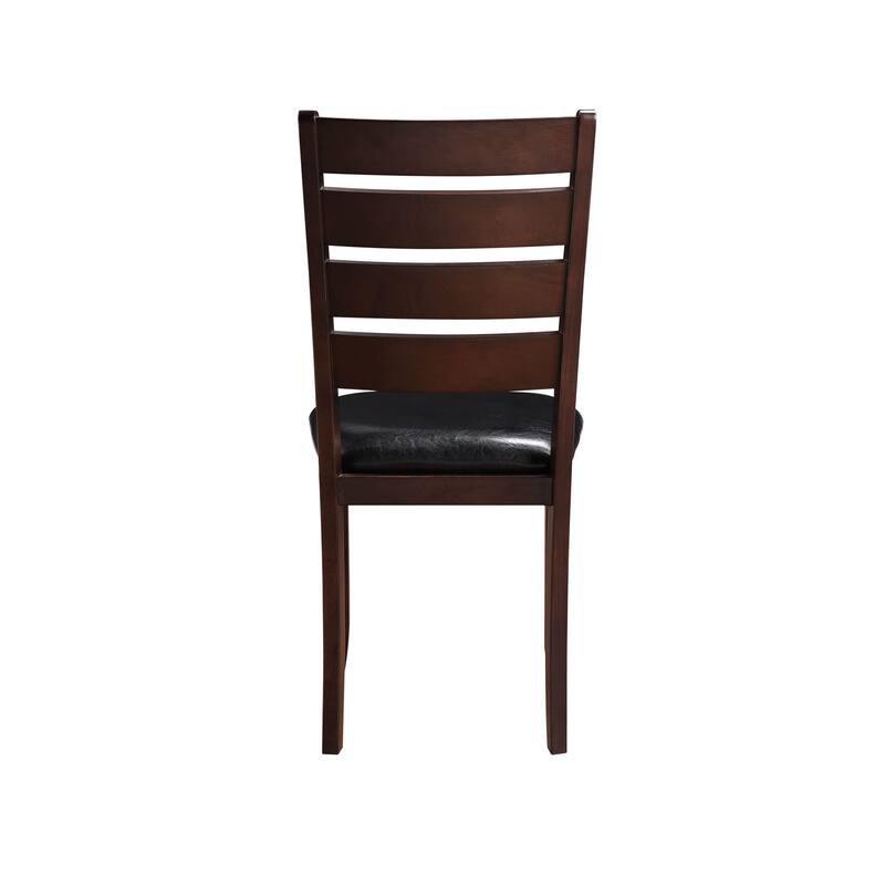 Urbana Black Synthetic Leather & Cherry Finish Side Chair (Set of 2)