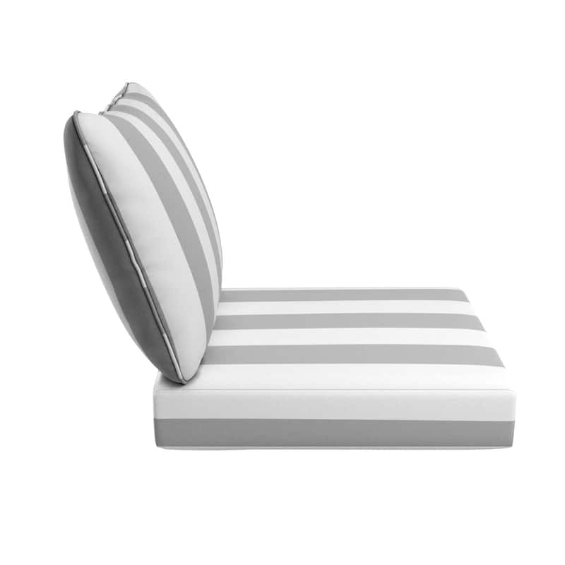 California Umbrella Outdoor Deep Seat Cushion Set, 24" x 48", 5.5" Thick Seat, Solstice Olefin Fabric