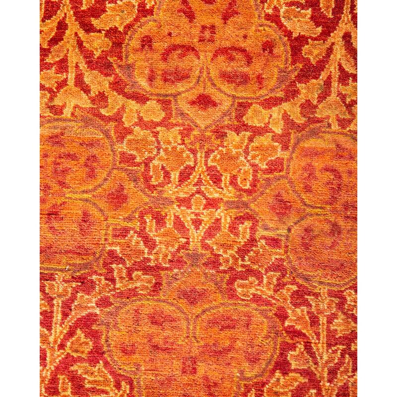 Overton Hand Knotted Wool Vintage Inspired Traditional Mogul Orange Runner Rug - 2' 8" x 19' 1"