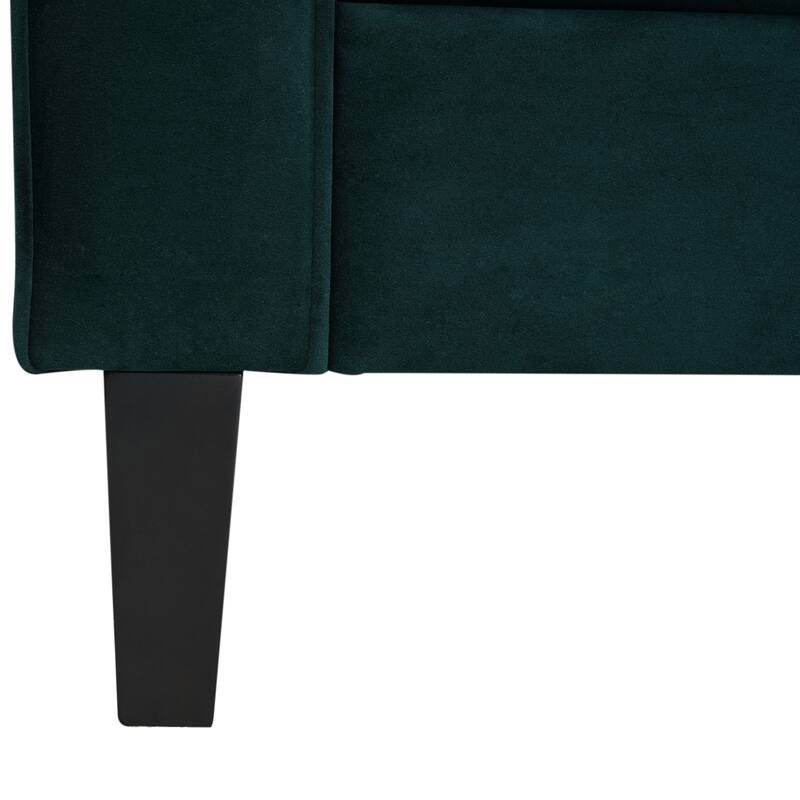 89.75" Velvet 3-seater Button Tufted Sofa with Wood Legs and Kiln-Dried Hardwood Frame for Living Room