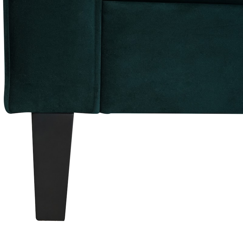 Velvet Button Tufted 3-seater Sofa with Hardwood Frame