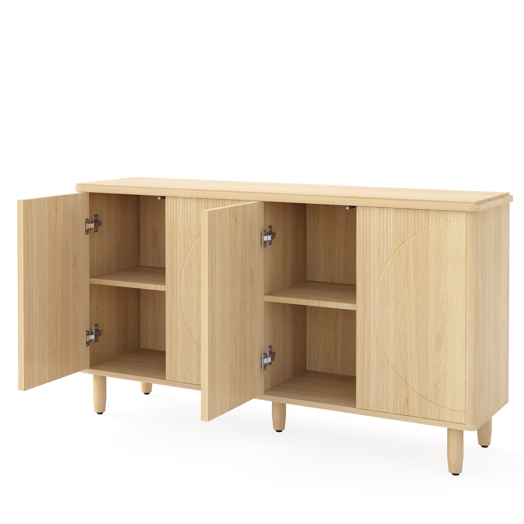 59.74" Modern Walnut Buffet Sideboard Cabinet with Storage
