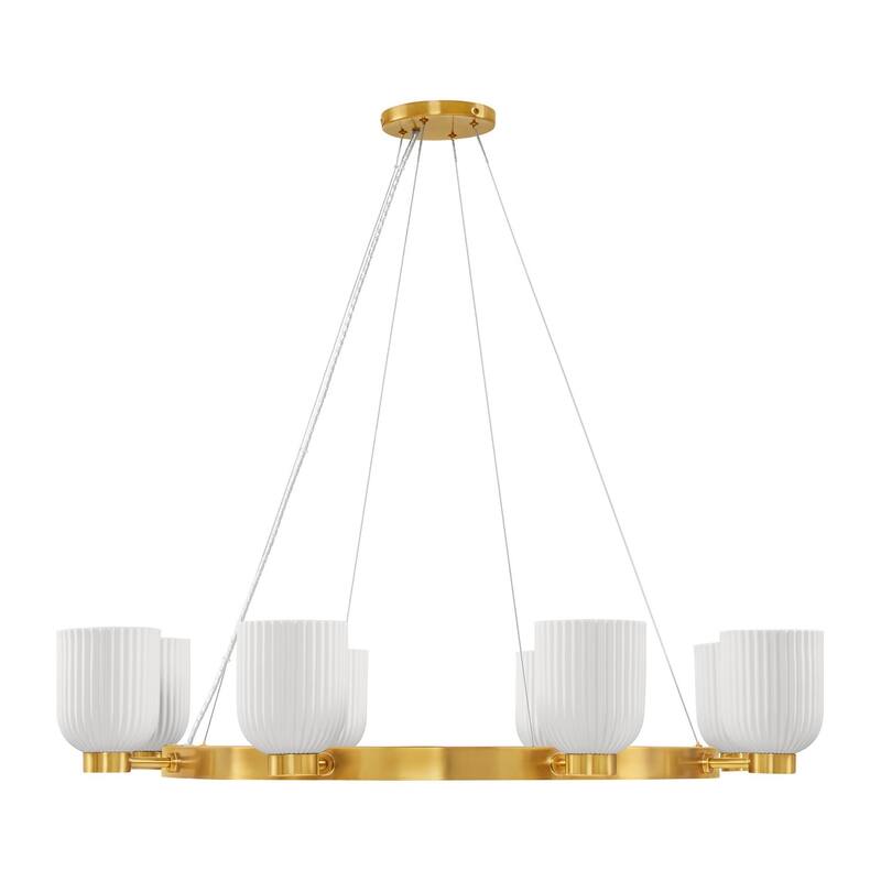 Isla Blanca 8-Light Chandelier in Warm Brass by Breegan Jane - Warm Brass