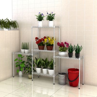 5 Tier Adjustable Metal Standing Storage Shelves Wire Shelving