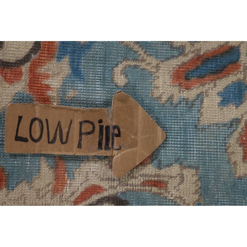 Over Dyed Blue Tabriz Persian Antique Area Rug Handmade Wool Carpet - 9'2"x 12'6"