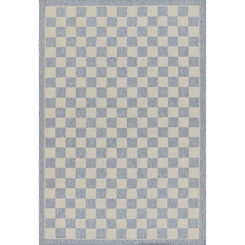 Erin Gates by Momeni Saybrook Check Area Rug - 8' x 10' - Blue - Rectangle