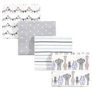Hudson Baby Infant Boy Cotton Flannel Receiving Blankets, Royal Safari, One Size - Royal Safari - One Size