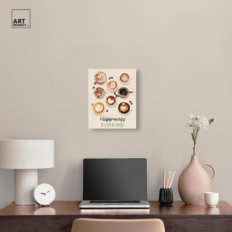 68945 Coffee Cup Collection Canvas by Art Remedy, Gallery Wrapped