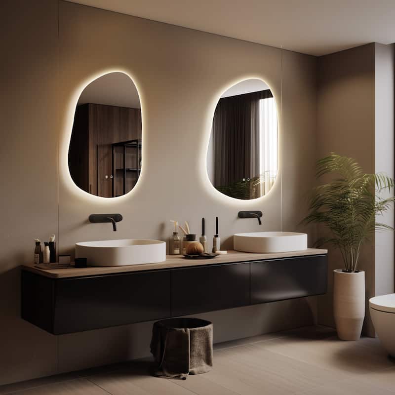 Wallbeyond 3-Tone Modern Style Frameless Rectangular LED Wall Mirror
