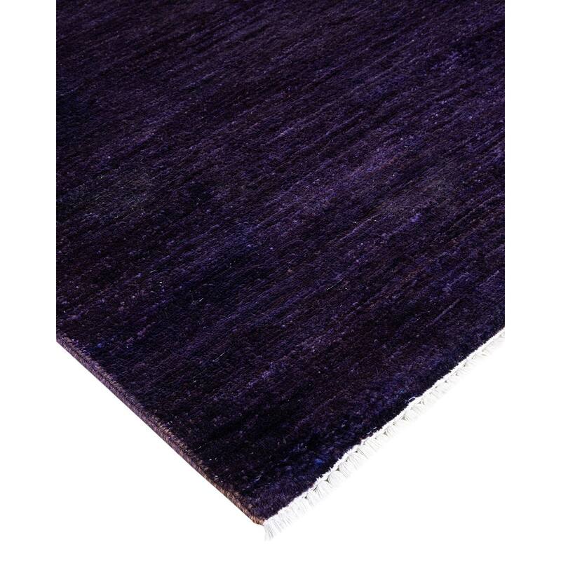 Overton Hand Knotted Wool Vintage Inspired Modern Contemporary Overdyed Purple Area Rug - 12' 2" x 18' 5"