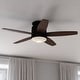 preview thumbnail 1 of 7, Armon 44 in. Low Profile Flush Mount Ceiling Fan with Reversible Blades, Dimmable LED Light Kit and Remote, Frosted Glass Shade 44-in W x 11.5-in H x 44-in D - Black
