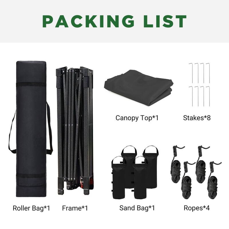 10' x 10' Pop Up Canopy Tent,Outdoor Canopy Tent for Event, Parties, Camping Portable Easy with Carry Bags