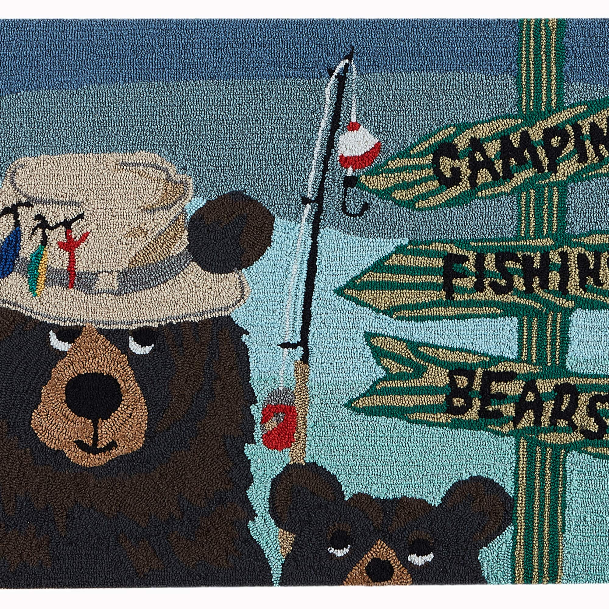 Lush Decor Frontporch Fishing Bears Indoor/Outdoor Rug