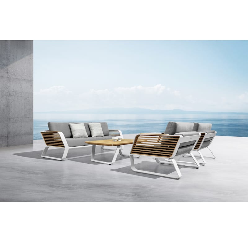 Wing Outdoor Furniture Conversation Set for 5 - Series 2049 - Gary & White