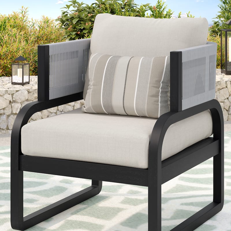 Corvus Rocio Sunbrella Outdoor Acacia Wood Club Chair