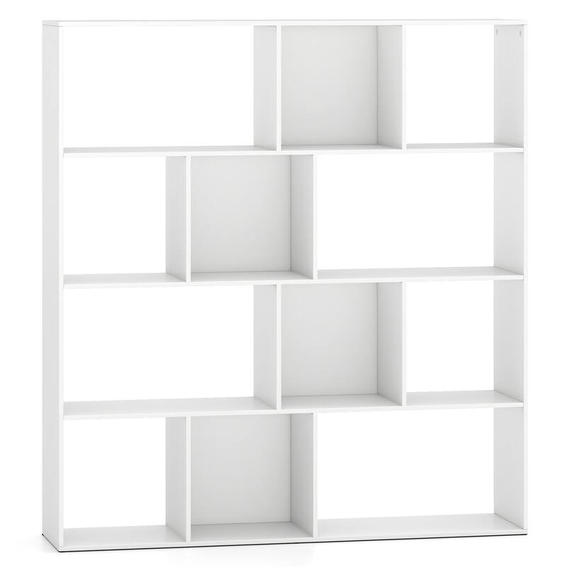 Gymax Open Shelf Bookcase w/12 Storage Compartments 2 Anti-Tip Kits