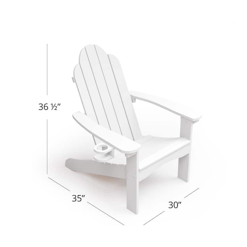 LUE BONA Patio HDPS Adirondack Chair Plastic Weather Resistant Outdoor Chairs Set of 4 - 30 in.W x 35 in.D x 36.5 in.H