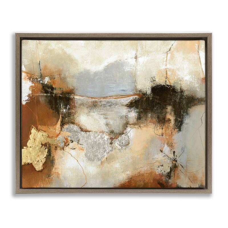 Stupell Unique Earthy Abstraction Framed Floater Canvas Wall Art Design By Design Fabrikken - 21 x 17 - Brown