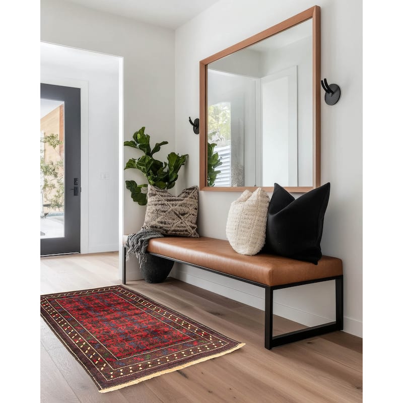 ECARPETGALLERY Hand-knotted Teimani Red Wool Rug - 2'10 x 4'2