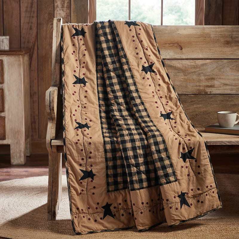 Pip Vinestar Quilted Throw 50x60 - 50x60 - Tan