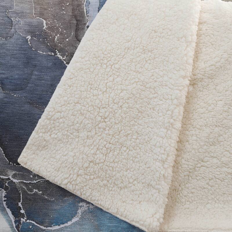 Premium Machine Washable Abstract Contemporary Sherpa Throw Blanket