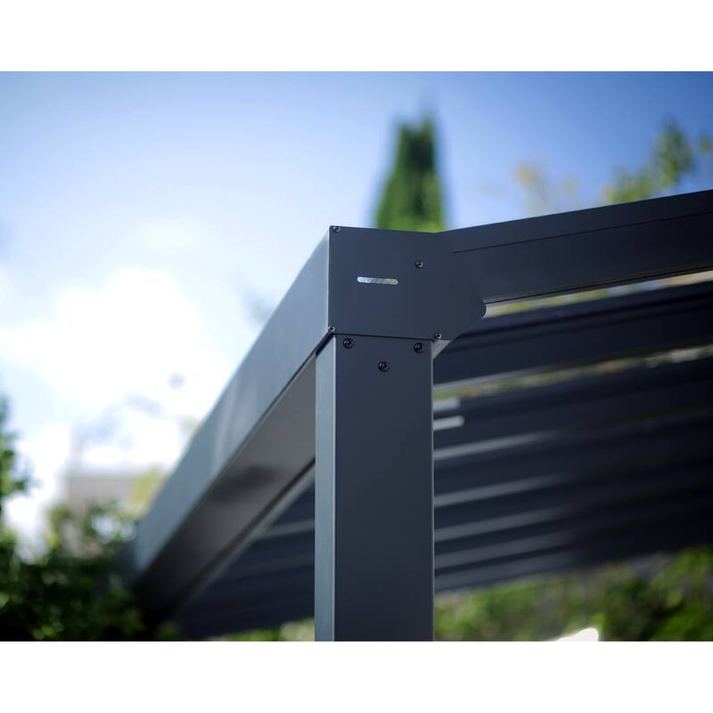Stockholm 11ft. Gray/Clear Aluminum Patio Cover