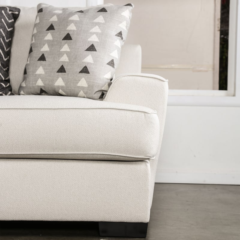 Furniture of America Pario Modern 2-Piece Wood Frame Fabric Sofa Set with Accent Pillows