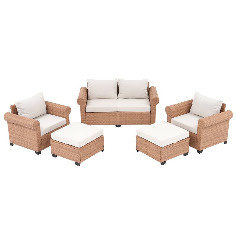 Outdoor 5-Piece Garden Patio Sofa Set