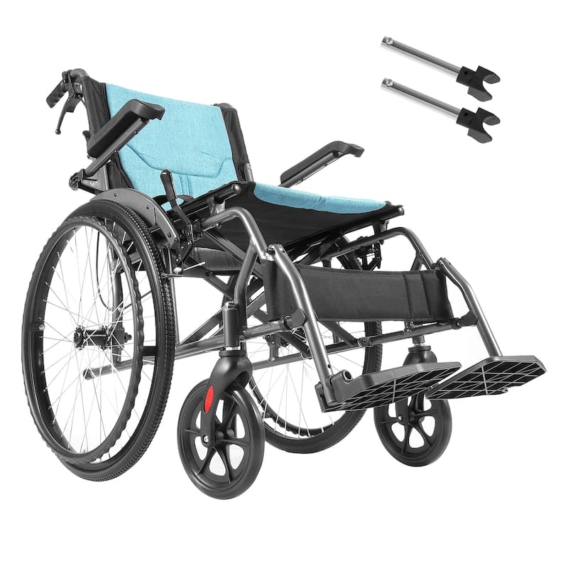 Wheelchair, Durable Aluminum Alloy Ultra-Lightweight Wheelchairs - 30lbs 22'' - Black