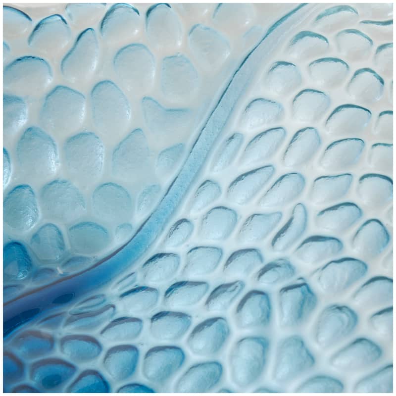 Blue Glass Ombre Decorative Plate Charger with Spotted Texturing