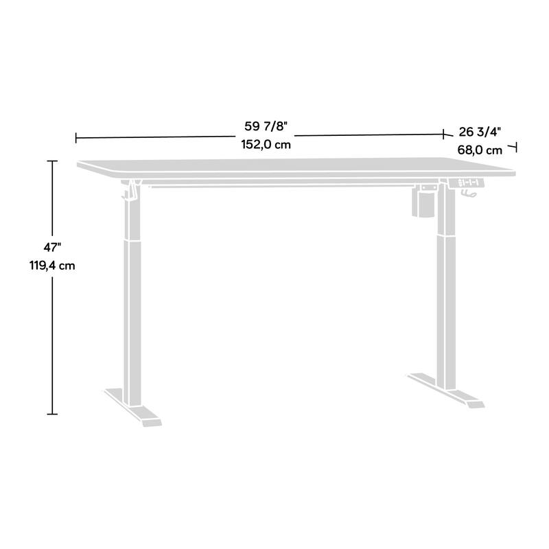 Engineered Wood Contemporary Sit/Stand Desk with Four Preset Heights