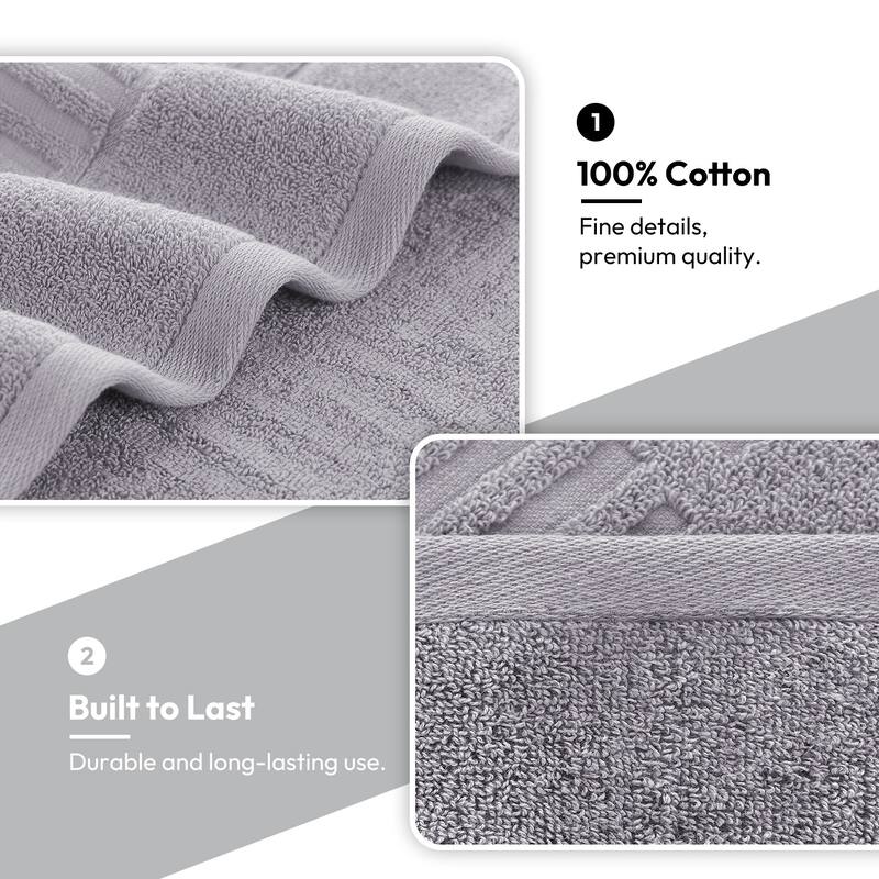 Luxury Jacquard 8 Piece Bath Towels Set
