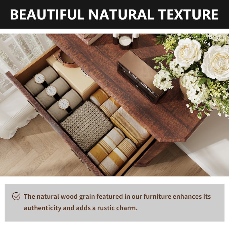 Vintage 5 Drawers Dresser, Bedroom Storage Cabinet, Dressers Organizer