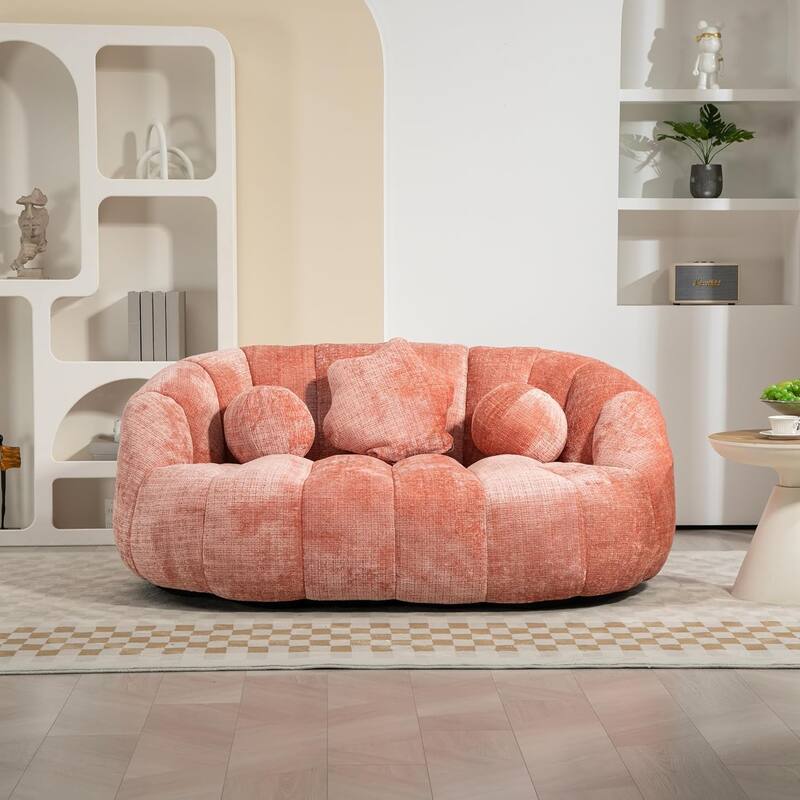 Roomfitters High Back Bean Bag Sofa Chair, Velvet Lazy Lounger Couch for Living Room