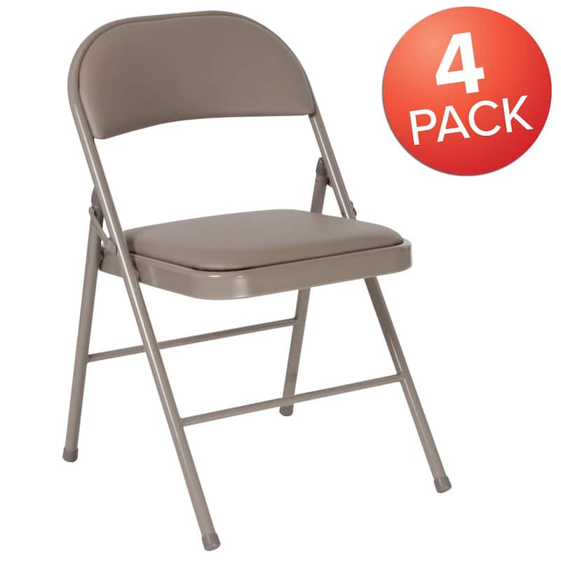4 Pack Double Braced Vinyl Folding Chair
