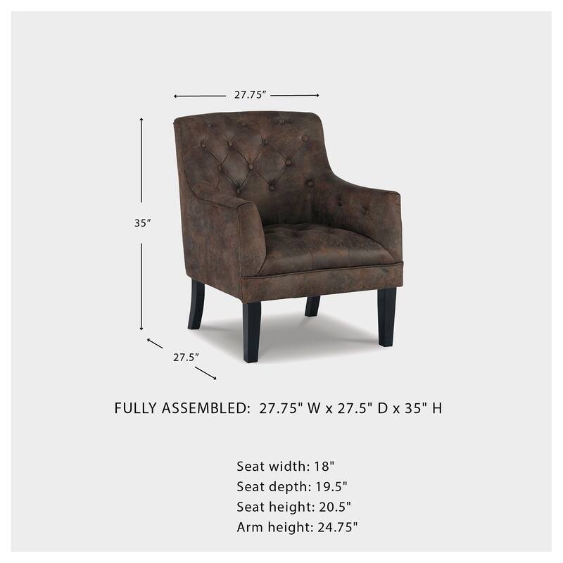 Drakelle Traditional Faux Leather Accent Chair