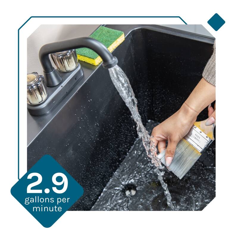 TEHILA 21-Gallon Utility Sink 22.88 in. W with 2-Knob Faucet