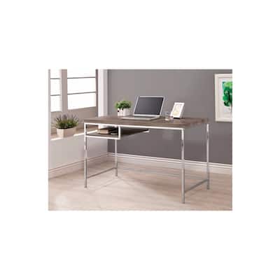 Elegant Writing Desk with Shelf - Gray Home Office Desk - Modern Stylish Design