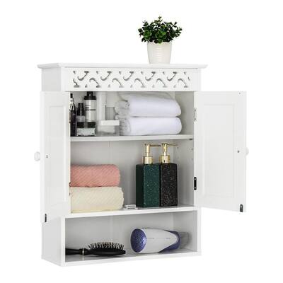 Open Shelf Medicine Cabinet Wall Mounted Bathroom Organizer