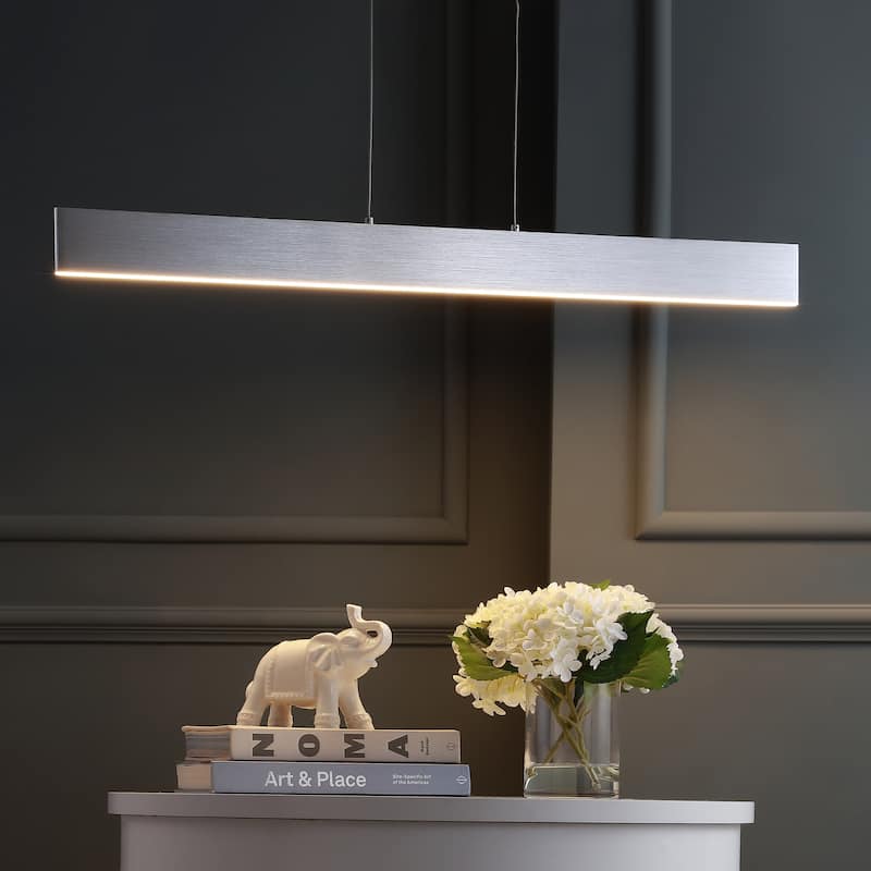 Julian 40" Dimmable Adjustable Integrated LED Metal Linear Pendant, by JONATHAN Y